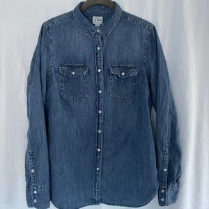 JCrew TALL Western Snap Shirt 8 TALL